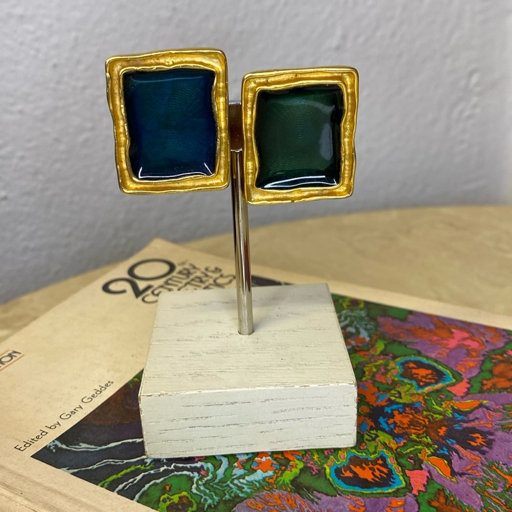 Vendome Enamel Clip-on Earrings